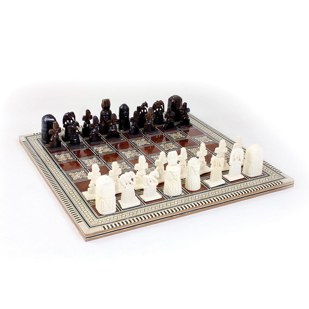 Egyptian Mother Of Pearl Chess Set