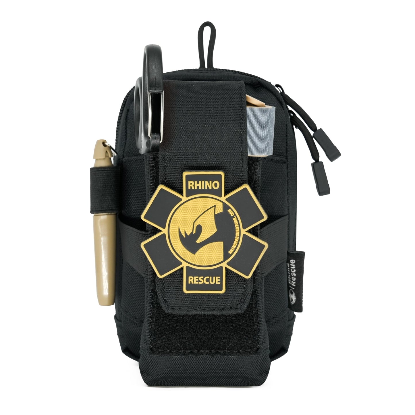 RHINO RESCUE EDC IFAK Trauma Kit Molle Tactical Pouch with Tourniquets, Israeli Bandage, Compressed Gauze Black
