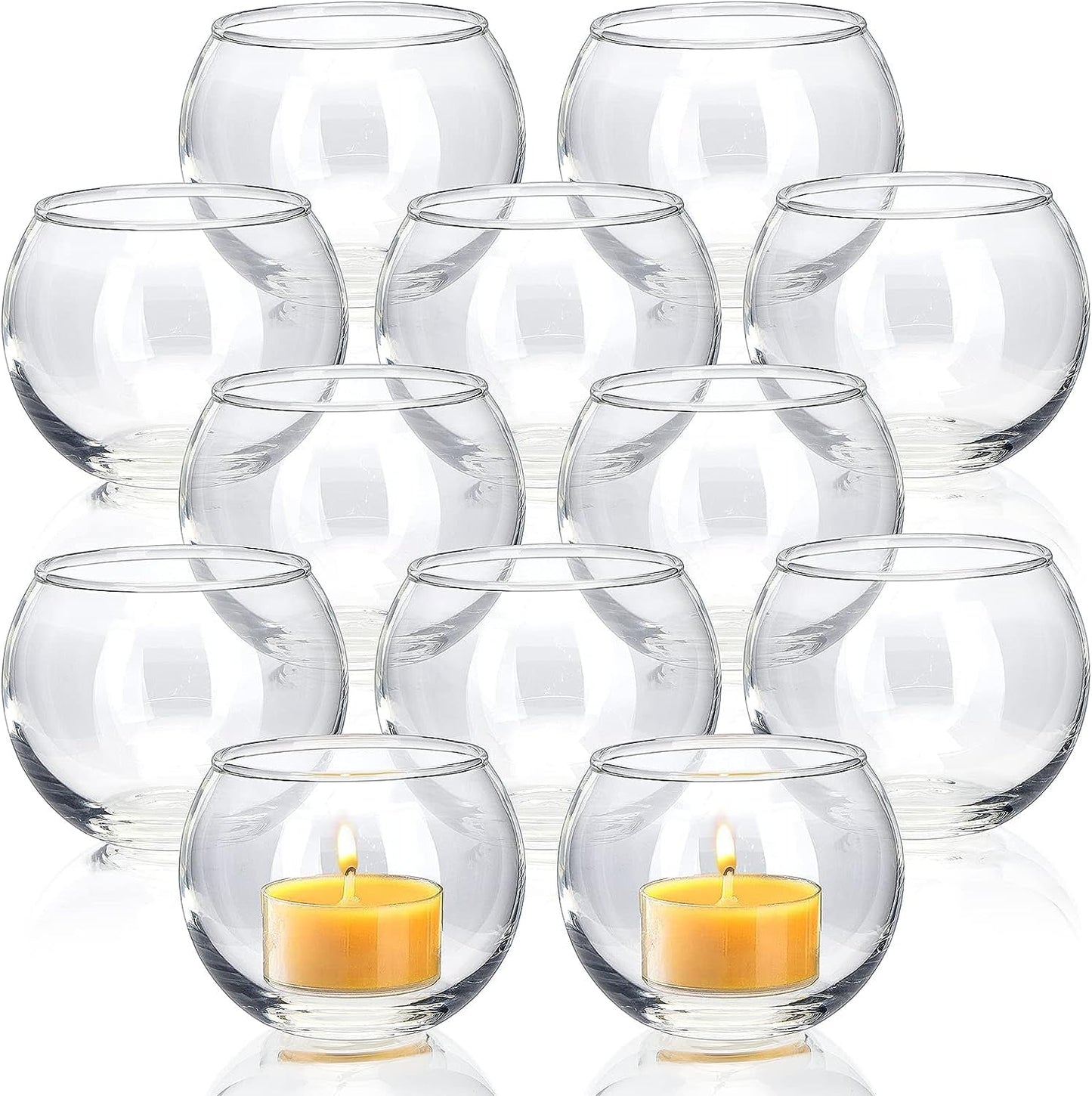 Volens round Gold Votive Candle Holders, Mercury Glass Candle Holder Set of 12 Home & Garden > Decor > Seasonal & Holiday Decorations Volens Transparent