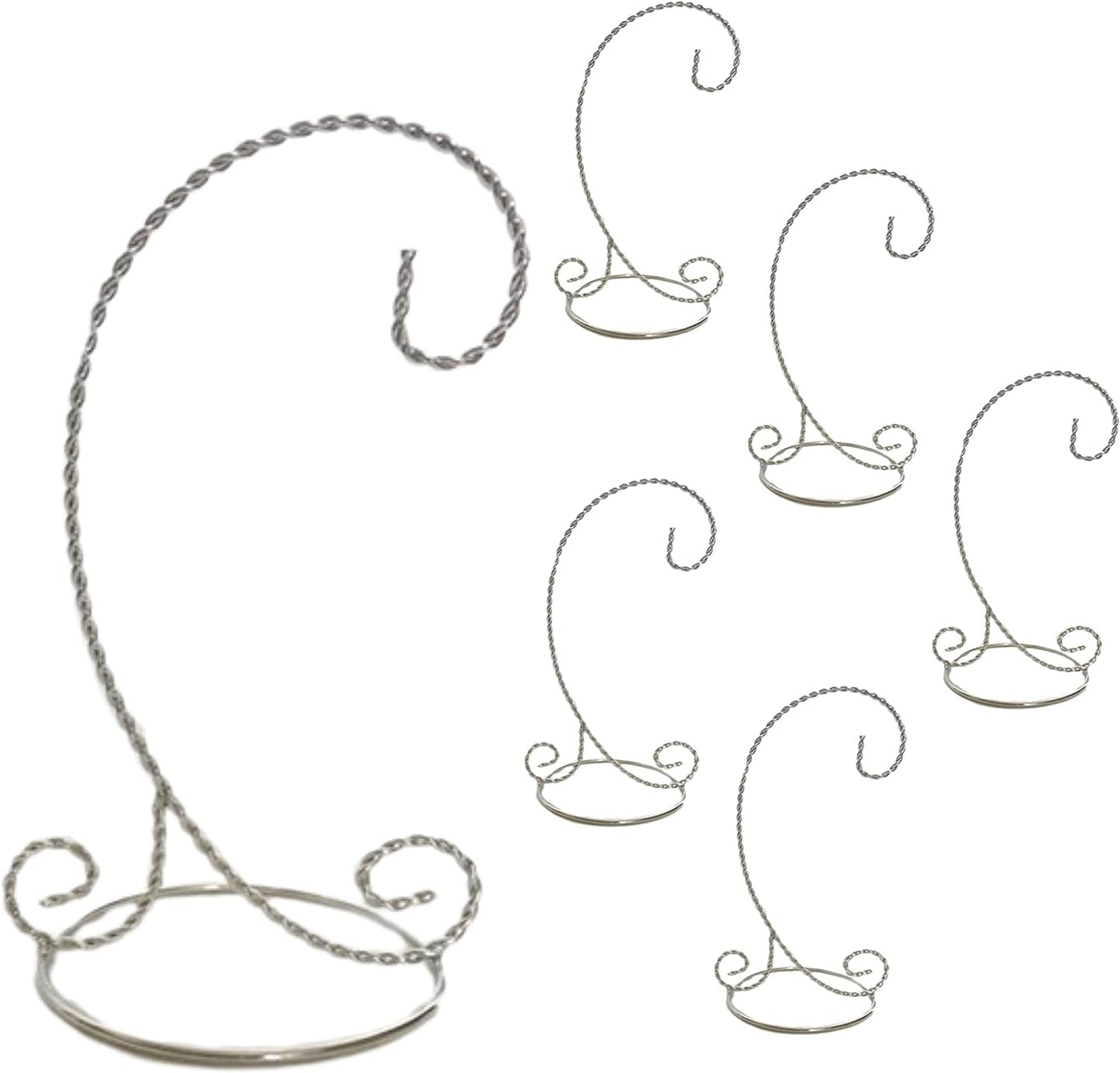 BANBERRY DESIGNS Silver Christmas Ornament Stands -11-Inch Ornament Holders - Chrome Stands - Set of 6…