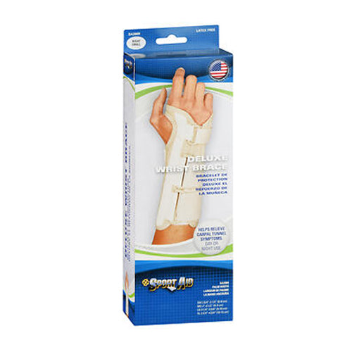 Sport Aid, Sportaid Wrist Brace Deluxe Right, Beige Small 1 each