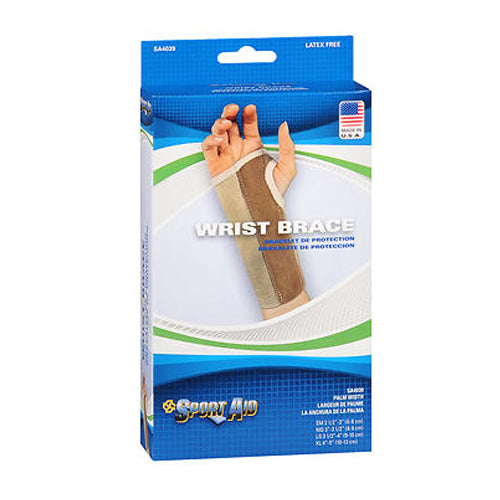 Sport Aid, Sportaid Wrist Brace Palm Stay, Beige Left Large 1 each