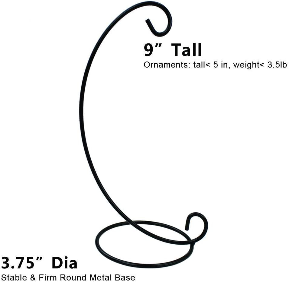 Daskfire Ornament Display Stand, Air Plant Holder, Terrariums Hanger, Black Iron Wire Hanging Hook for Christmas Halloween Decoration, Glass Crystal Witch Ball, Home Party Decor Art Craft Fair