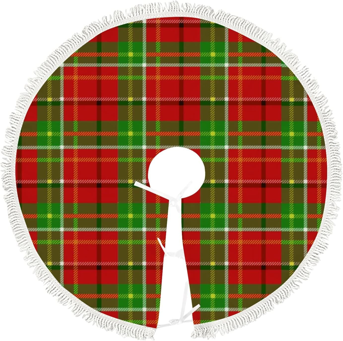 Vantaso Light Blue Snowflake White Christmas Tree Skirt 48 Inch with Tessel, Large Tree Mat Decorations for New Year Xmas All Season Holidays Party Home & Garden > Decor > Seasonal & Holiday Decorations Vantaso Red Green Tartan 30 Inch