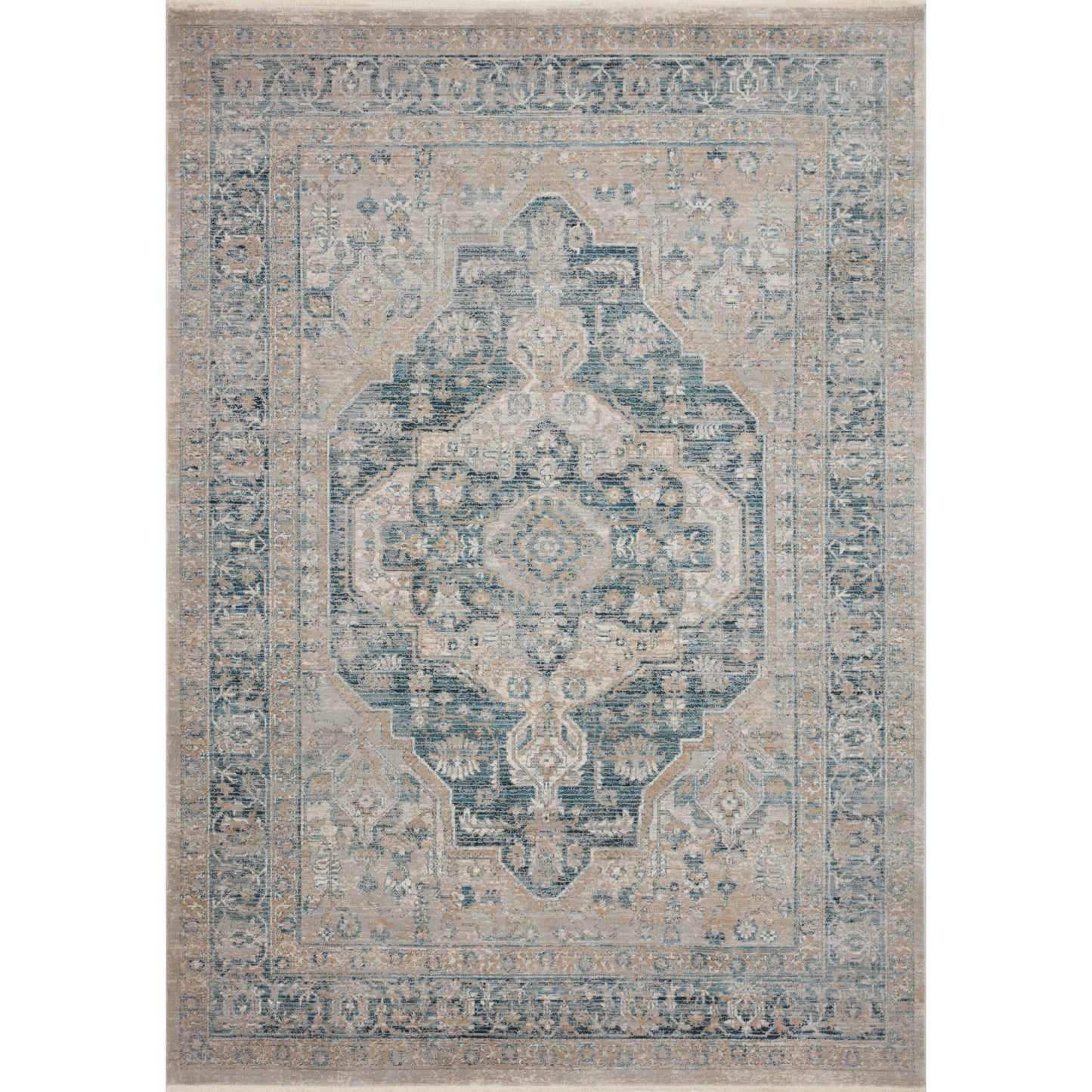 Elise Neutral / Blue Rug | Magnolia Home by Joanna Gaines x Loloi