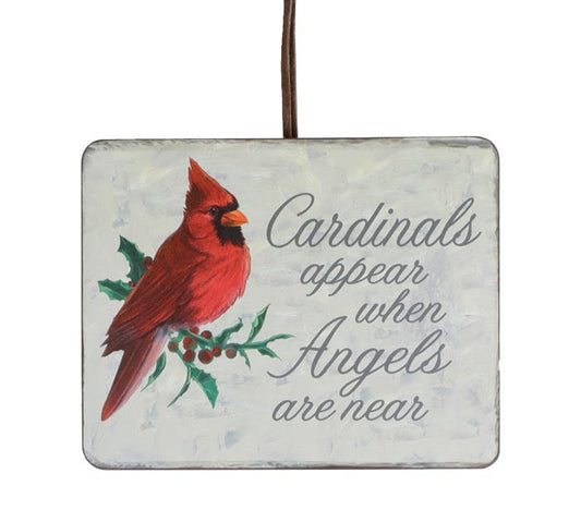 Wood Plaque Cardinal Ornament