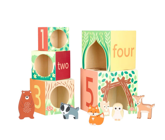 Orange Tree Toys Woodland Wooden Stacking Cubes