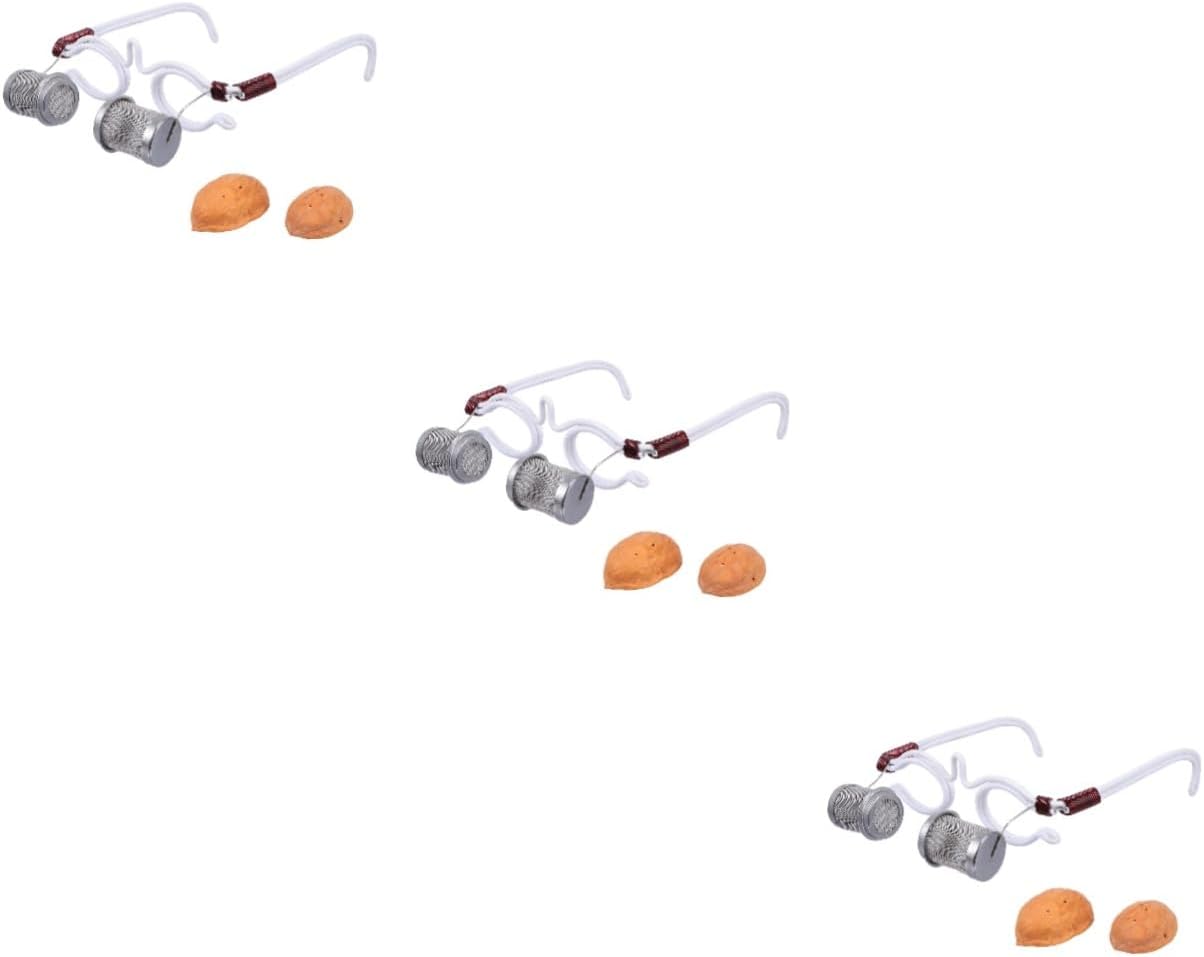 GLEAVI 3 Pcs Eye Moxibustion Device Eye Walnut Shell Eye Moxibustion Product Moxa Holder Eye Massage Eye Acupuncture Walnut Moxa Walnut Eye Frame White Eye Protection Wrought Iron