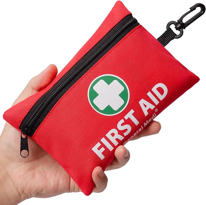 General Medi Mini First Aid Kit, 110 Piece Small First Aid Kit - Includes Emergency Foil Blanket, Scissors for Travel, Home, Office, Vehicle, Camping