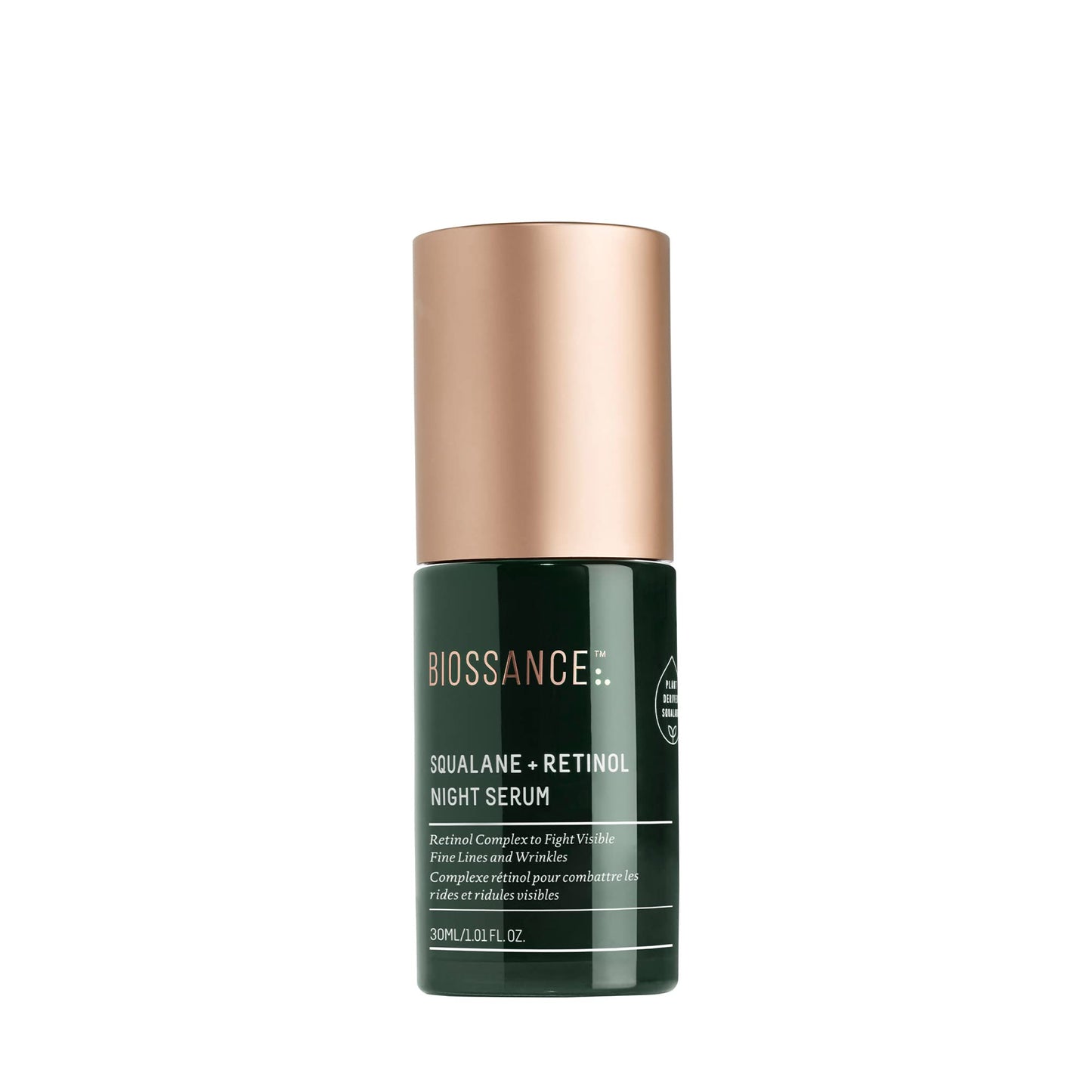 Biossance Squalane + Retinol Serum. Encapsulated Time-Release Retinol to Reduce Fine, Lines, Wrinkles, Discoloration and Texture. Cell Turnover with Minimal Irritation (1.01 fl oz)