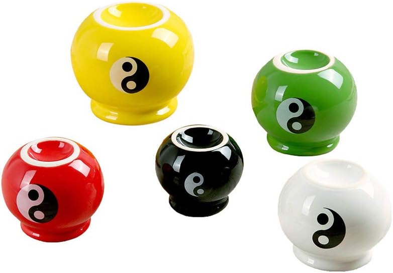 Exceart 5Pcs Ceramic Fire Massage Suction Air Vacuum Cups Anti-Cellulite Cupping Massage Therapy Set Moxibustion Ceramics Pot Cans Acupuncture Body Therapy Set