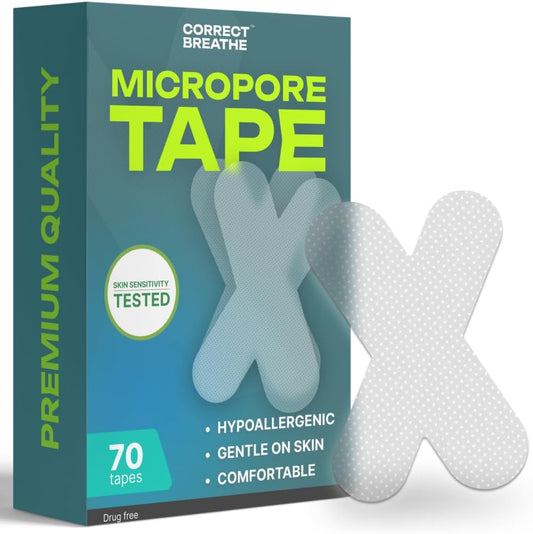 Hypoallergenic Gentle Micropore Tape - Silicone and Latex Free Medical Grade Tape - Peels Off with No Residue (70 Pack)