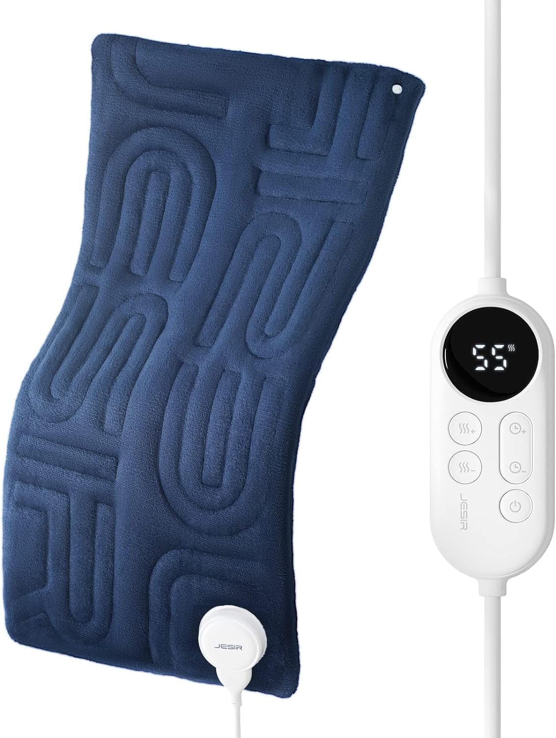 Heating Pad XL, Carbon Fiber Far Infrared Pain Relief for Back, Cramps, Shoulder, Electric Heating Pad with Memory Function, Auto Shut Off, 6 Heating, Gifts for Mom/Dad/Women/Men, 12x24, Blue