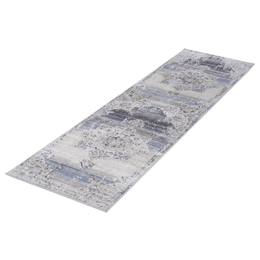 Payas Cream-Blue Runner Rug Size 2'2'' x 8'