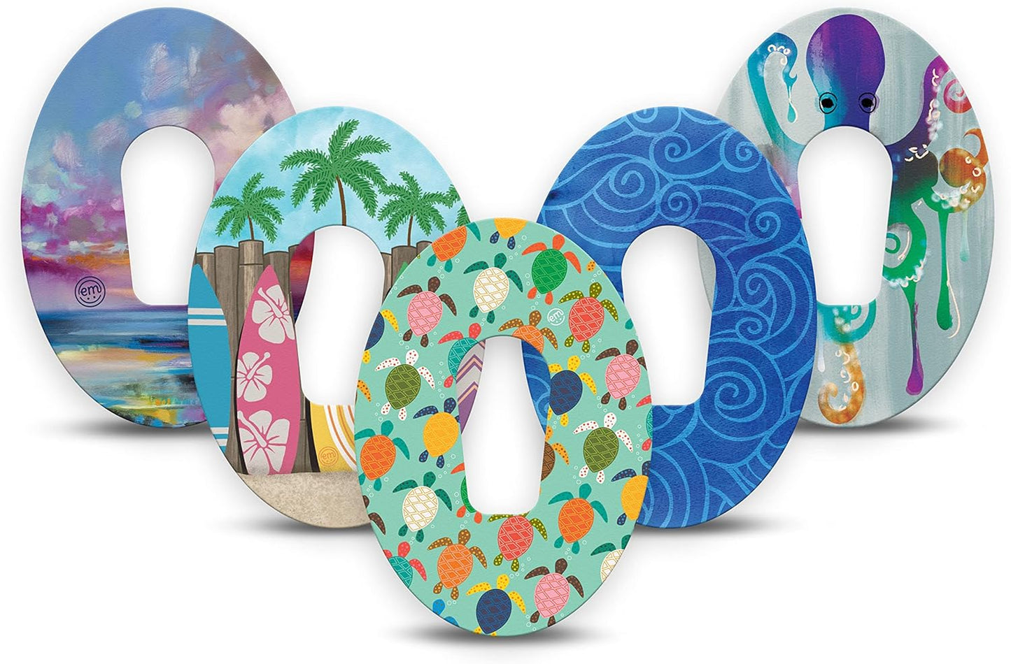 ExpressionMed - Adhesive Patch for Device (5-Pack) - Made in The USA, Waterproof, Split Backing, CGM Tape (Sand & Sea Variety Pack) (Dexcom G6)