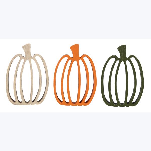 Wood Fall Harmony Tabletop Pumpkins Decor