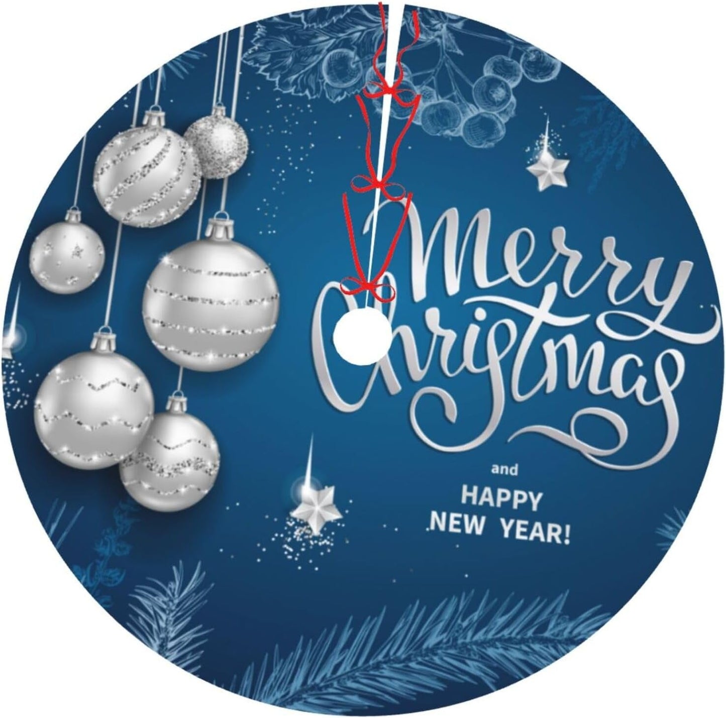 Christmas Tree Skirt Poinsettia Gold Snowflake Christmas Xmas 36 Inch Xmas Skirts for 4 Ft Pencil Tree Holiday New Year Party Decoration Home & Garden > Decor > Seasonal & Holiday Decorations SUPLUCHOM A014