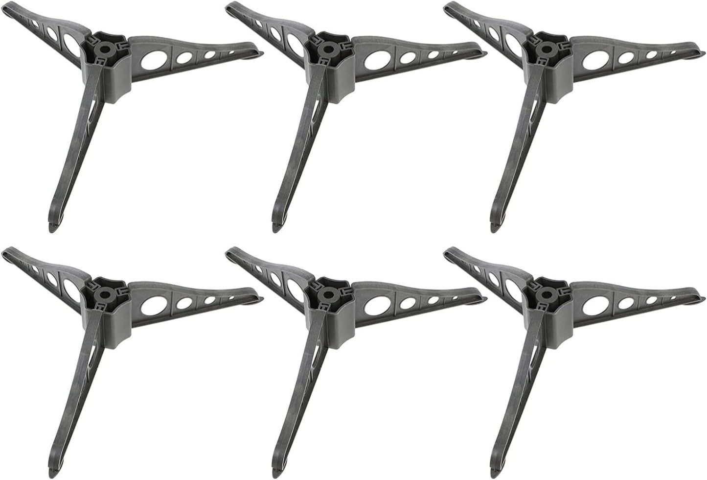 VOSAREA 6Pcs Christmas Tree Stand Plastic Artificial Xmas Tree Base Triabgle Tabletop Mini Tree Holders for Mini Xmas Tree (Black)