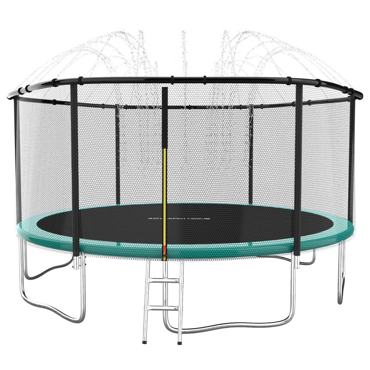 ACWARM HOME 14 FT Trampoline for Kids, Trampoline with Sprinkler and Safety Enclosure Net, Backyard Trampoline with Ladder, Outdoor Recreational Trampoline