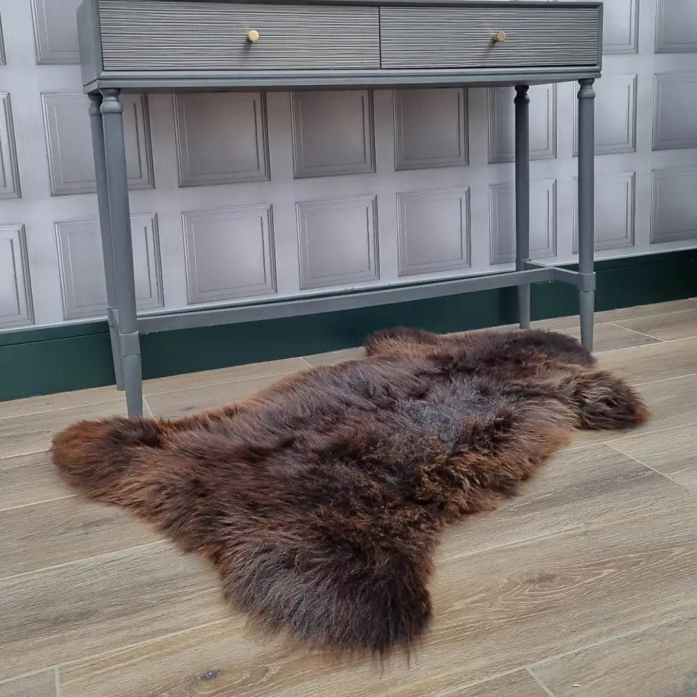 Brown Wool Sheepskin Rug