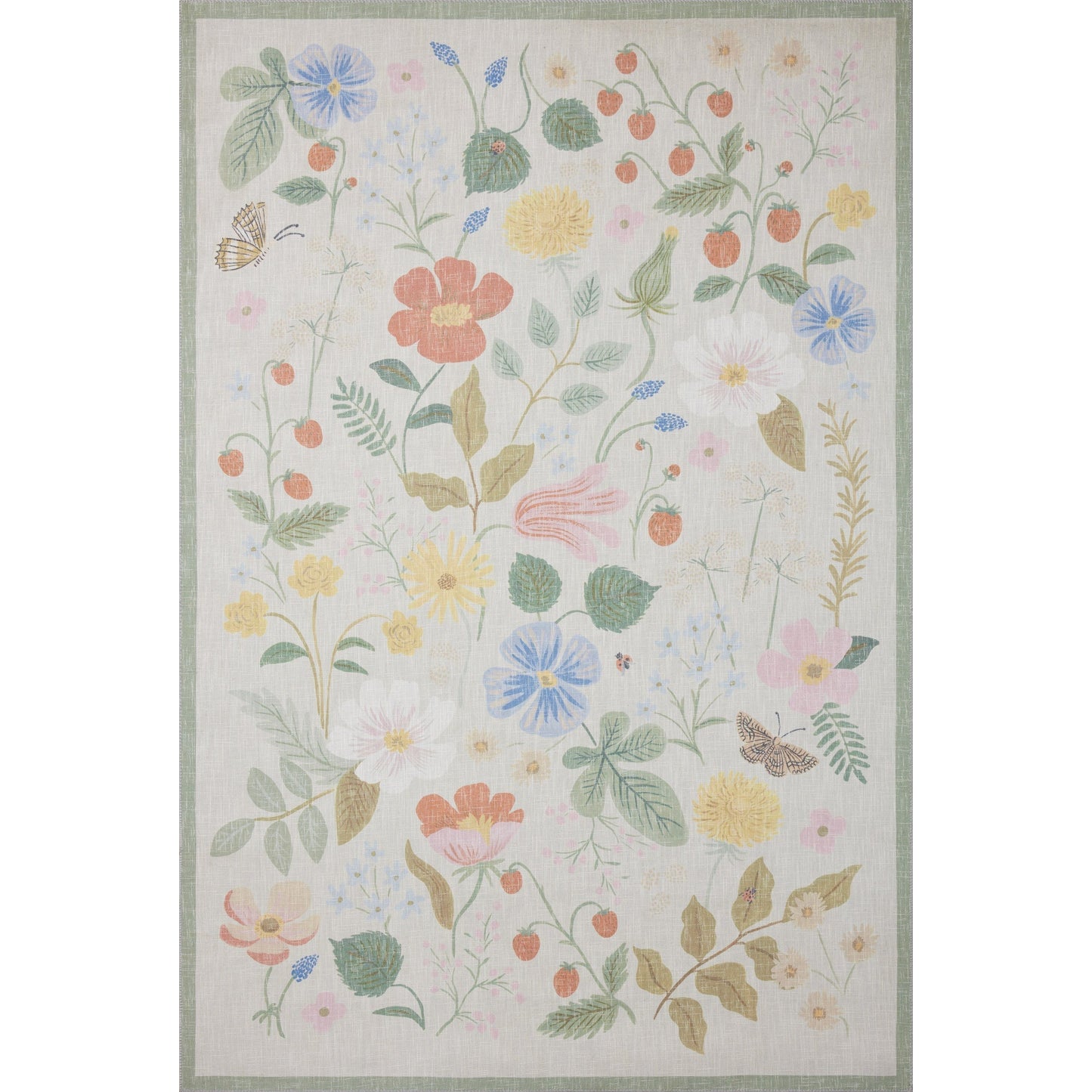Cotswolds Strawberry Fields / Ivory Rug | Rifle Paper Co. x Loloi