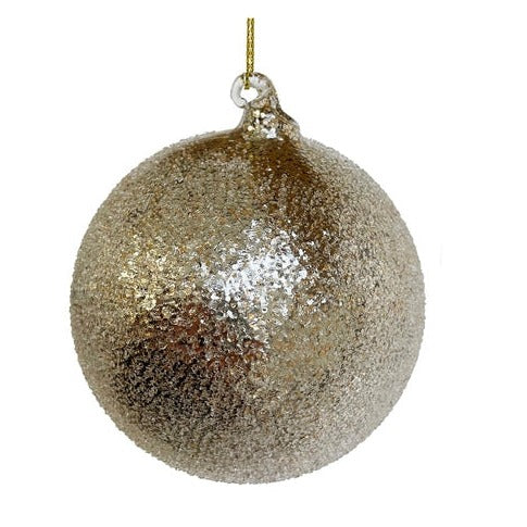 Champagne Glass Ornament With Sanded Exterior, Medium, Set of 4