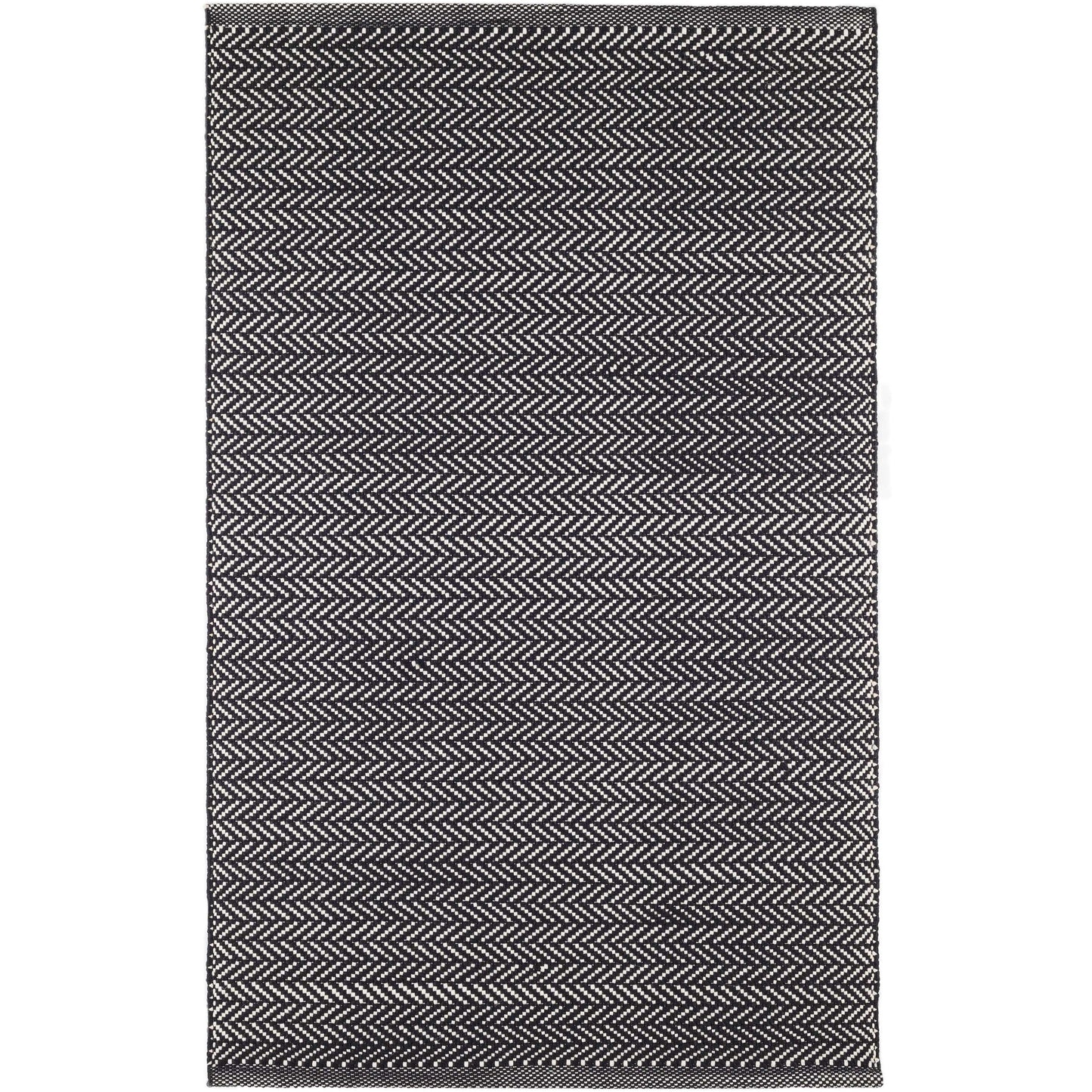 Herringbone Black/Ivory Indoor/Outdoor Rug