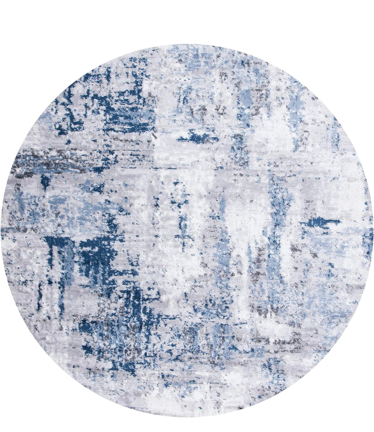 Safavieh Amelia Grey/Light Blue Round Rug 6’ 7”x 6’7”