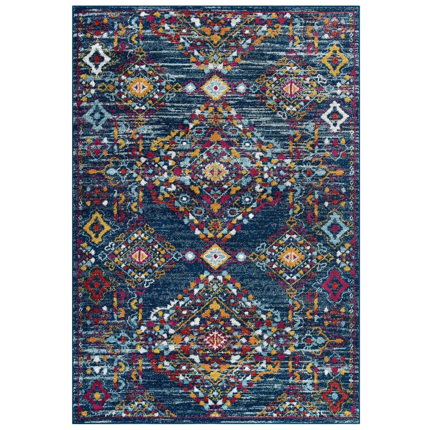 Entourage Khalida Distressed Vintage Floral Lattice Area Rug - East Shore Modern Home Furnishings