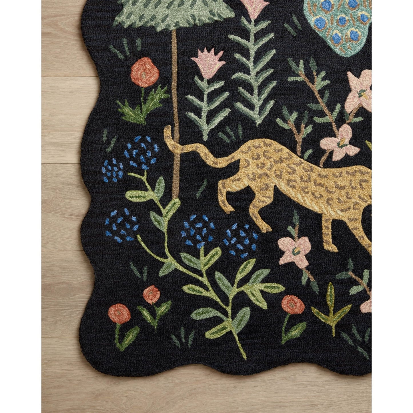 Silhouette Midnight Menagerie Black Rug | Rifle Paper Co. x Loloi