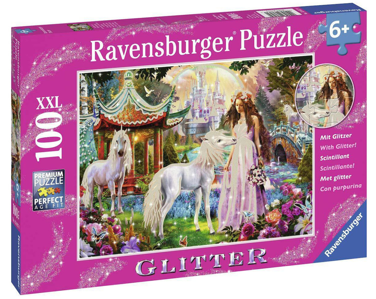 Ravensburger Princess & Unicorn Glitter Puzzle 100 pieces