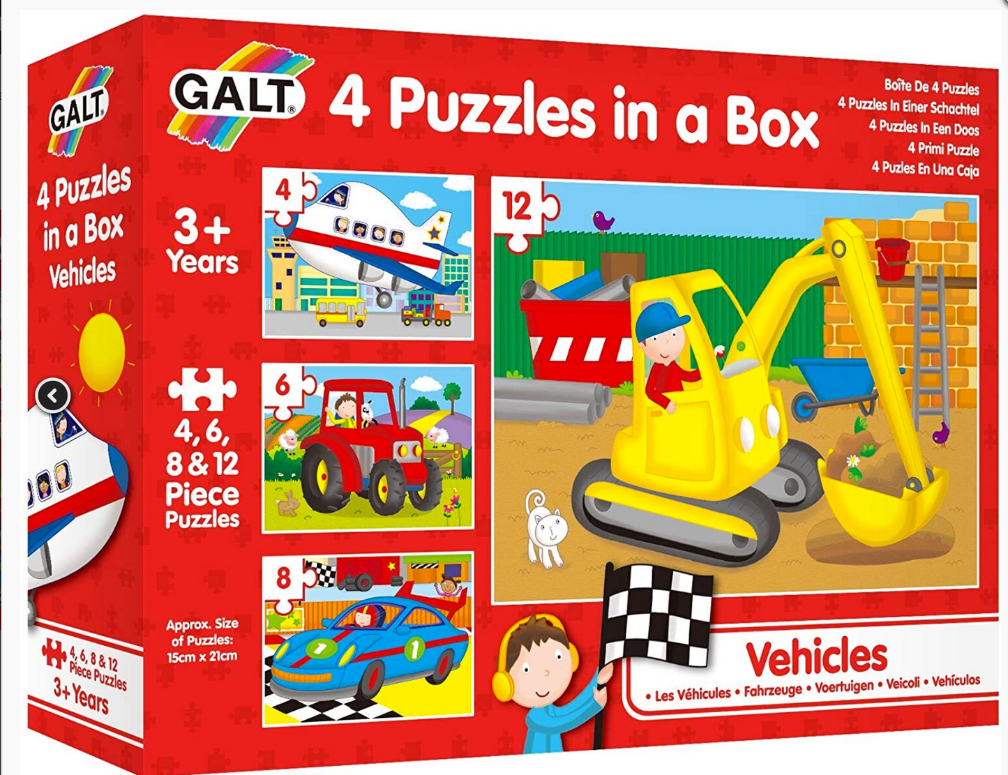 Galt 4 Puzzles in a Box Vehicles