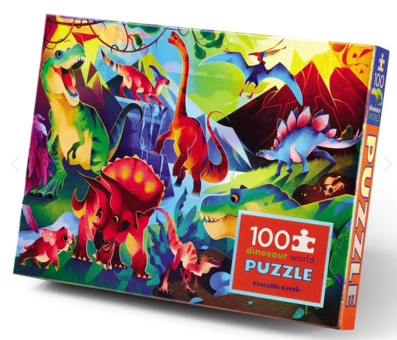 Crocodile Creek Holographic Puzzle 100pc Dinosaur World