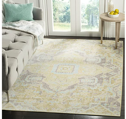Square 6' Chauncey Oriental Yellow Area Rug