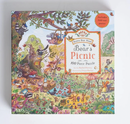 Old Brown Bear Wood Picnic 100 piece puzzle