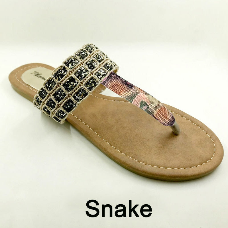 2023 Summer Style Women Sandals Fashion Leopard Flats Flip Flops