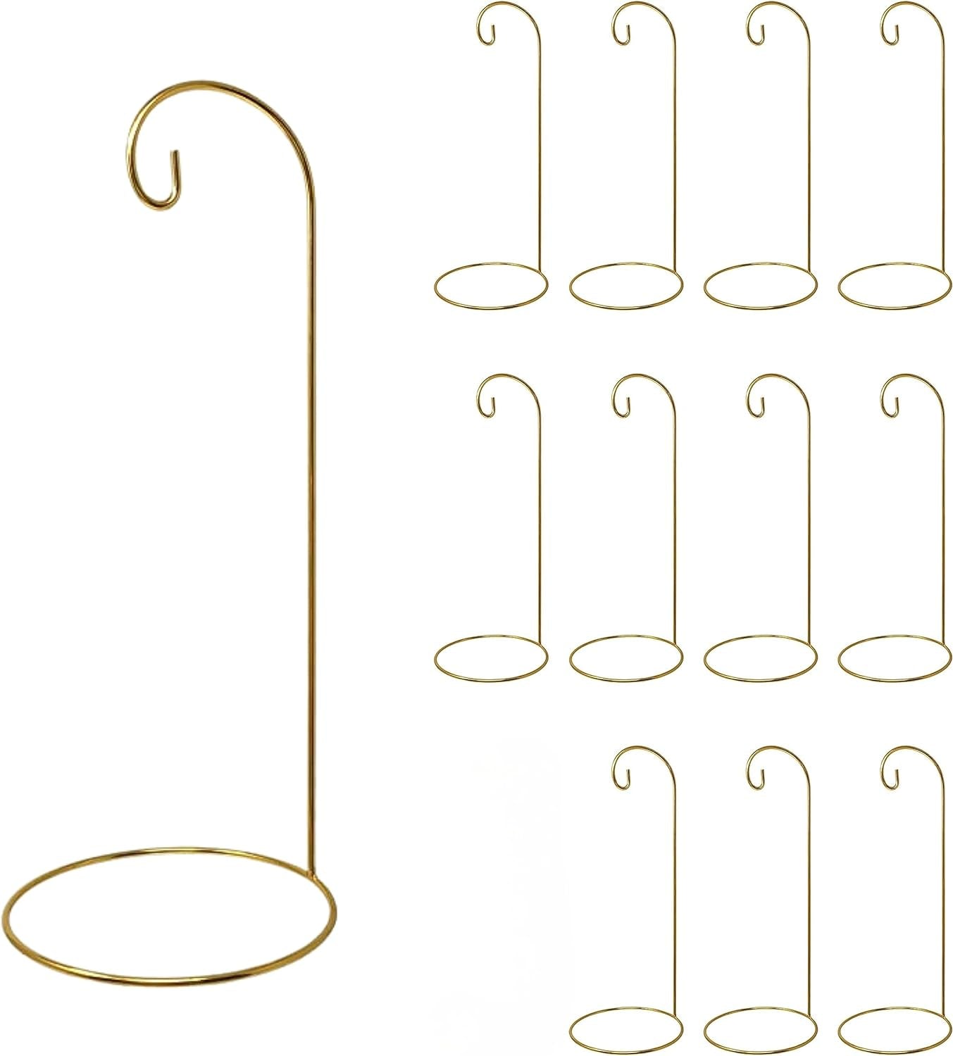 BANBERRY DESIGNS Gold Ornament Stands - Set of 3 Large 11-Inch Ornament Holders - Gold Christmas Display Stands Home & Garden > Decor > Seasonal & Holiday Decorations Banberry Designs 12