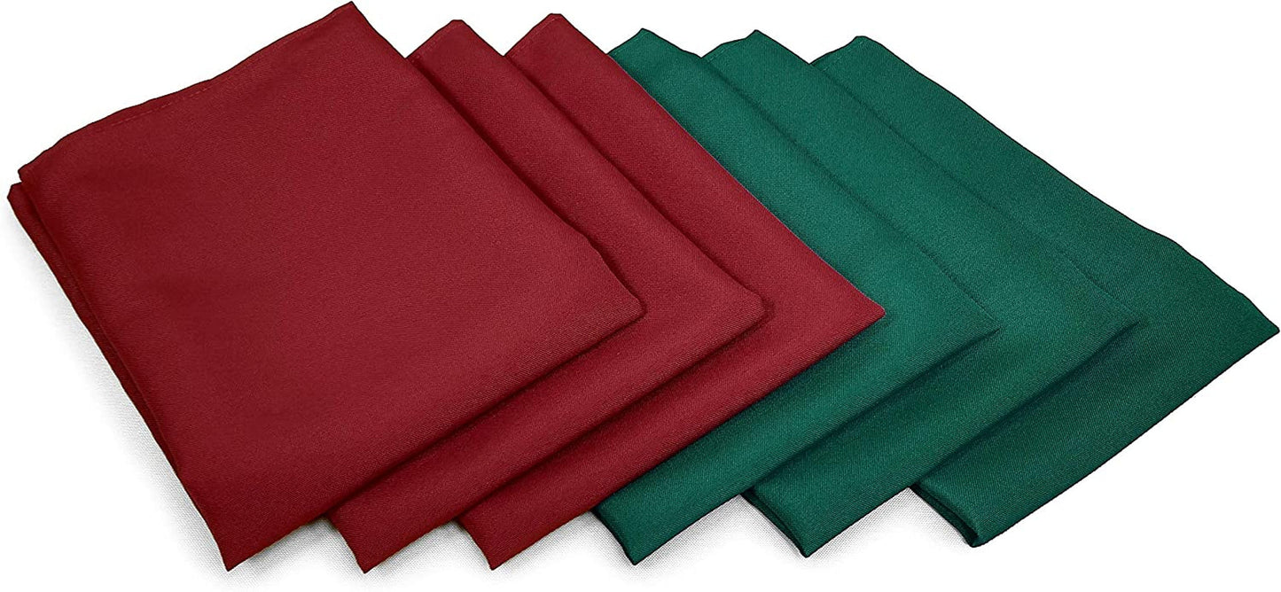Tablelinensforless Thanksgiving/Fall Cloth Napkin Sets (12 Pack, Gold/Burnt Orange/Red) Home & Garden > Decor > Seasonal & Holiday Decorations TableLinensforLess Christmas Maroon/Dark Green 6