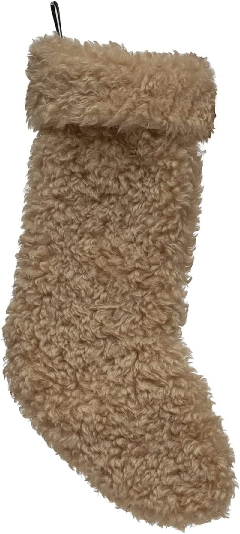 Creative Co-Op Sherpa Fabric Stocking, Tan