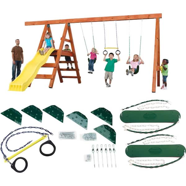 DIY Playground Swing Set With Playset Accessories