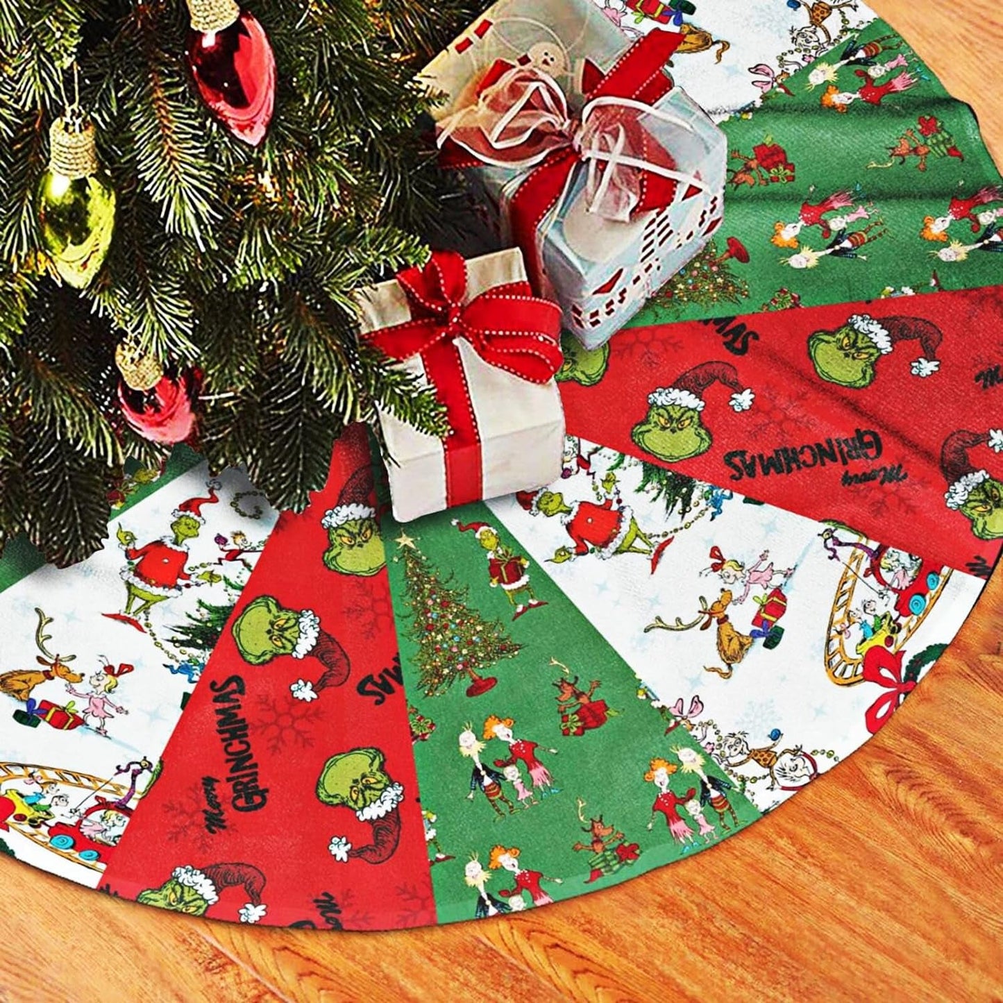 Christmas Tree Skirt 36 Inch Christmas Tree Decorations Xmas Tree Skirt for Christmas Tree Skirts Home & Garden > Decor > Seasonal & Holiday Decorations DKUVGRE Sq004 36"