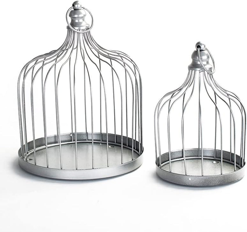 Farmhouse Cloches - Display Stands for Candles, Ornaments - Set of 2 - Gray