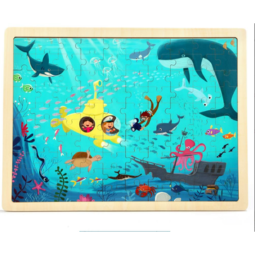 Undersea World Wooden Jigsaw Puzzle Set - Educational and Fun