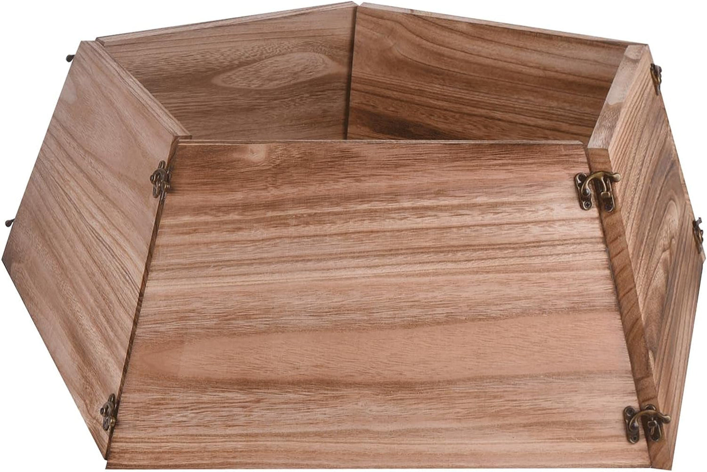 Vencer Wooden Christmas Tree Stand Box,Rustic Decorations,Form a Star,5 Board with Hooks,Easy Installation,Tree Skirt Base for Christmas Tree Decorations,Vto-008