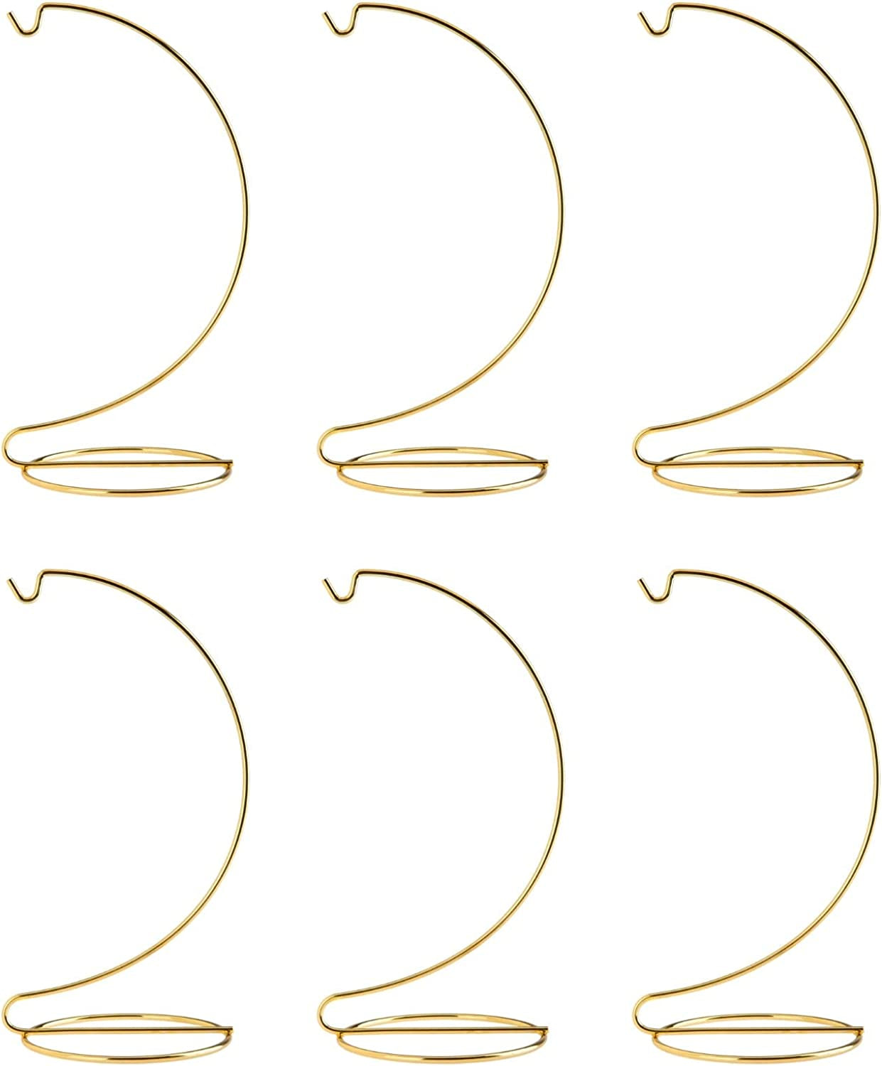 Creative Hobbies® Ornament Display Stand Hanger Holder - 8 Inch Tall Gold ~Pack of 6 Stands