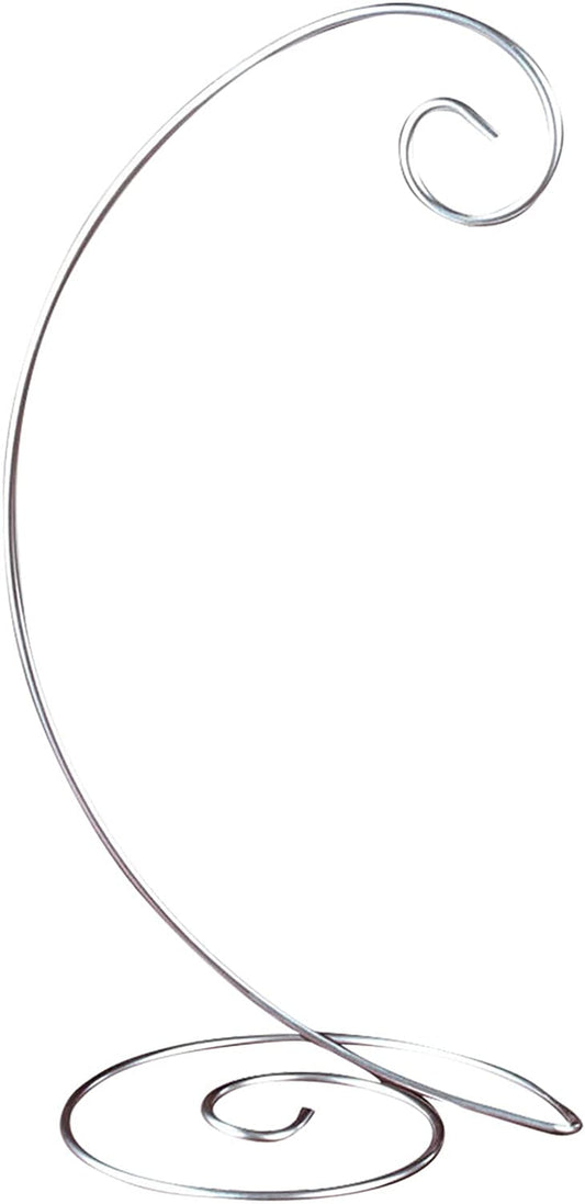 TRIPAR 13” Silver Spiral Bottom Ornament Display Stand for Home, Wedding Decoration, Holidays