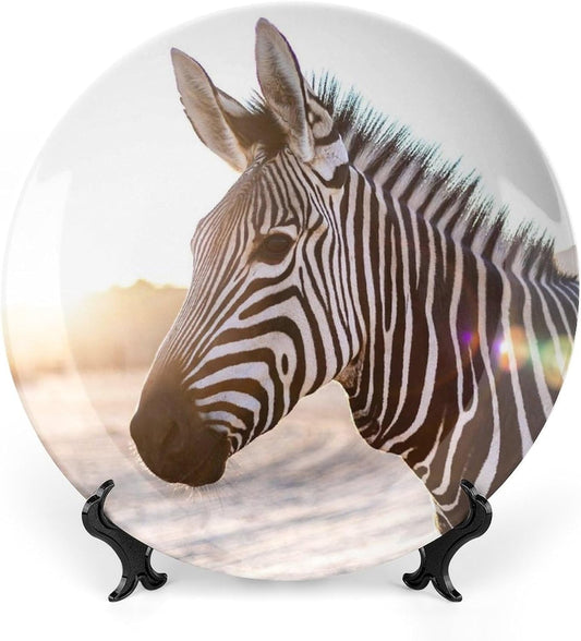 Watercolor Christmas Tree on Plate for Home Office Wall Decor Decorative Plate with Display Stand Ceramic Ornament Wall Art Porcelain Keepsake Collectible Plate Wedding Holiday Party Favor 10" Home & Garden > Decor > Seasonal & Holiday Decorations GArtDesign Zebra Animal Wildlife 6 Inch