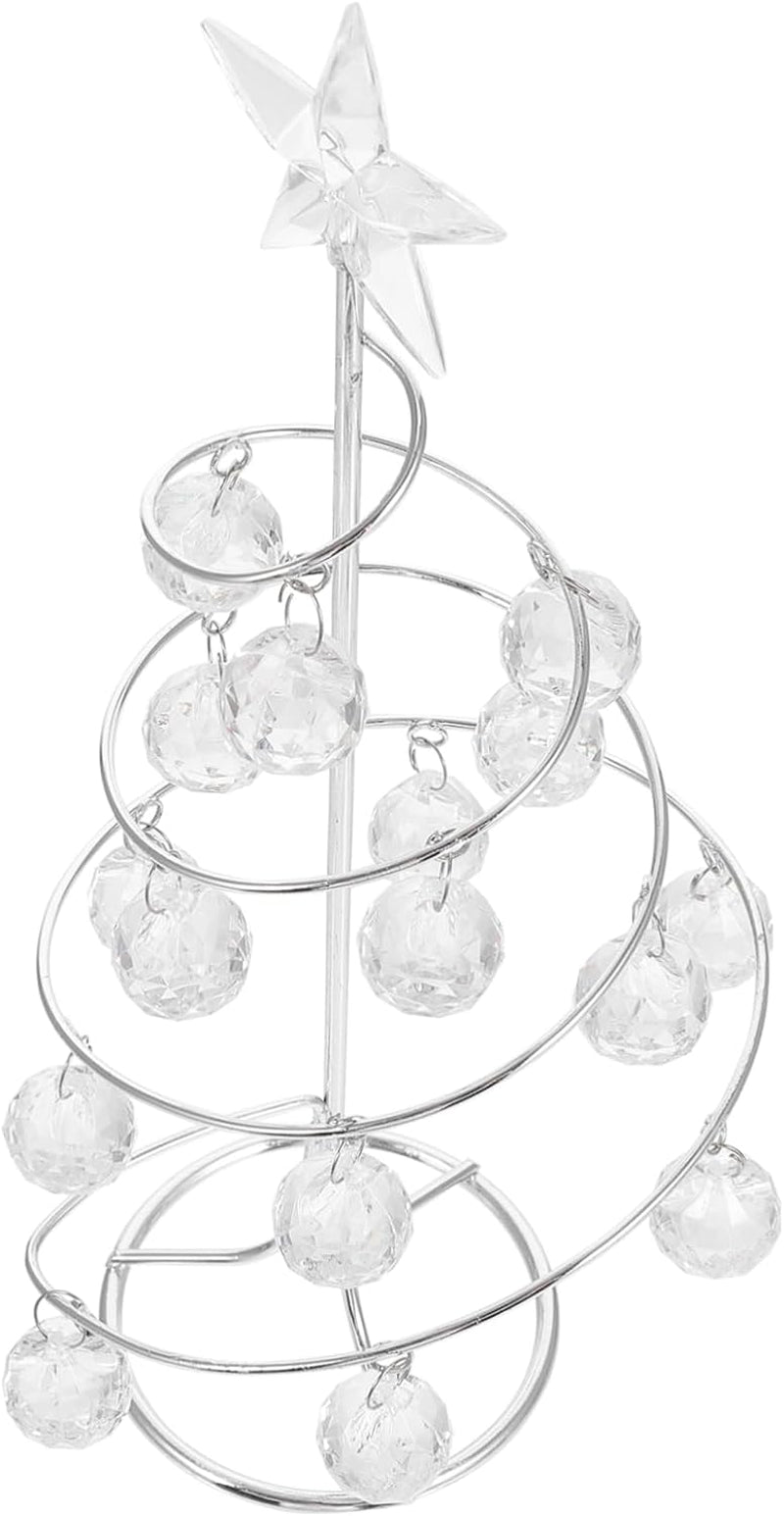 HOMSFOU 3 Pcs Desktop Christmas Tree Artificial Bonsai Miniture Decoration Crystal Display Stand Holiday Tabletop Trees Ornament Display Stand Glitter Xmas Tree Iron, Plastic Golden Window Home & Garden > Decor > Seasonal & Holiday Decorations HOMSFOU Silverx2Pcs 27X10X10Cmx2Pcs