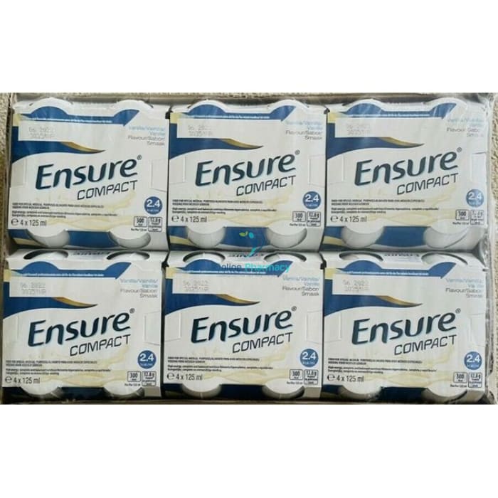 Ensure Compact Vanilla Nutritional Drinks - 24 x 125ml Case / 4 x 125ml