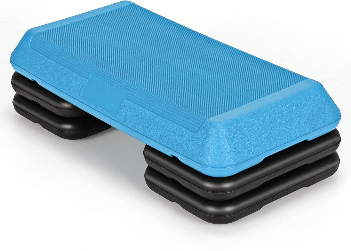 Goplus 29'' Workout Aerobic Stepper, 4”-6”-8” Height Adjustable Step Platform W/ 4 Risers, Non-Slip Non-Stick Stepping Surface for Home Gym Exercise Fitness